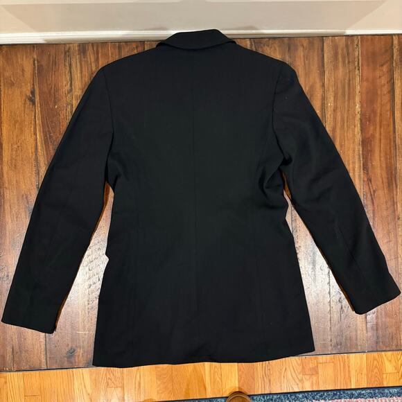 Max Mara wool blend black drapey wrap blazer size 42 EU/US size 6 - Picture 8 of 13